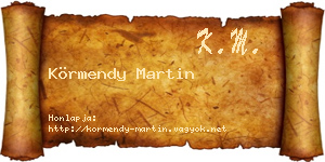 Körmendy Martin névjegykártya